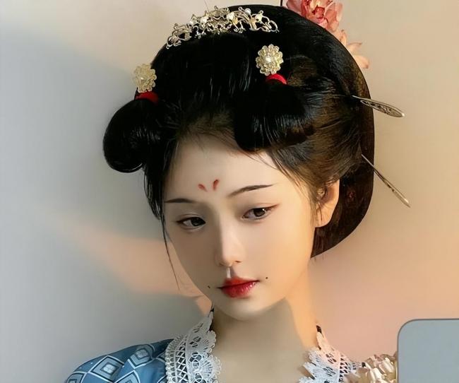 复古桃花妆-第5张图片-古都长安汉服妆造体验馆