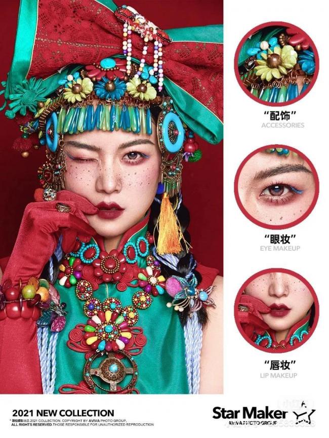 创意妆面-第71张图片-古都长安汉服妆造体验馆
