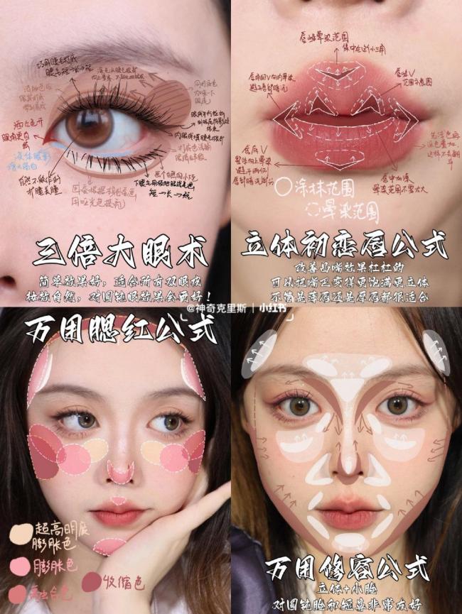 cos妆面公式-第1张图片-古都长安汉服妆造体验馆