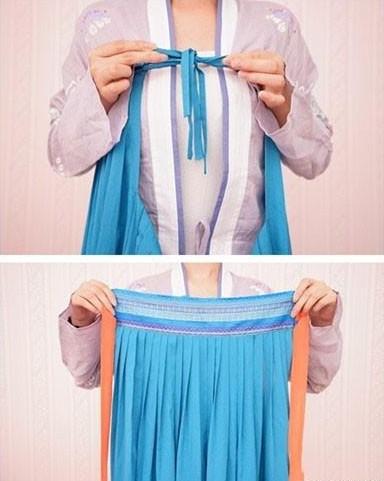 汉服齐胸襦裙穿法-第4张图片-古都长安汉服妆造