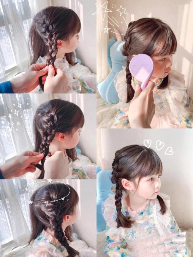 3岁女宝宝头发简单扎法-第2张图片-古都长安汉服妆造体验馆
