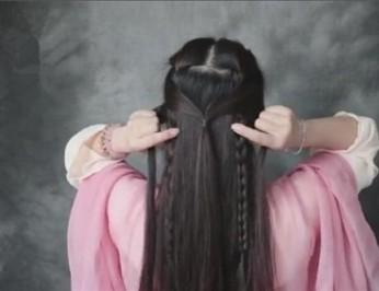儿童汉服头发简单扎法-第5张图片-古都长安汉服妆造体验馆